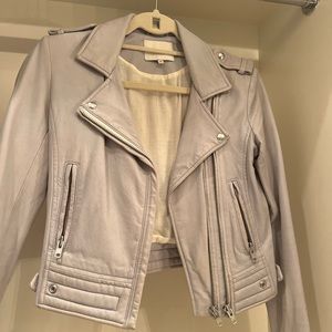 IRO Luiga Light Gray Leather Jacket